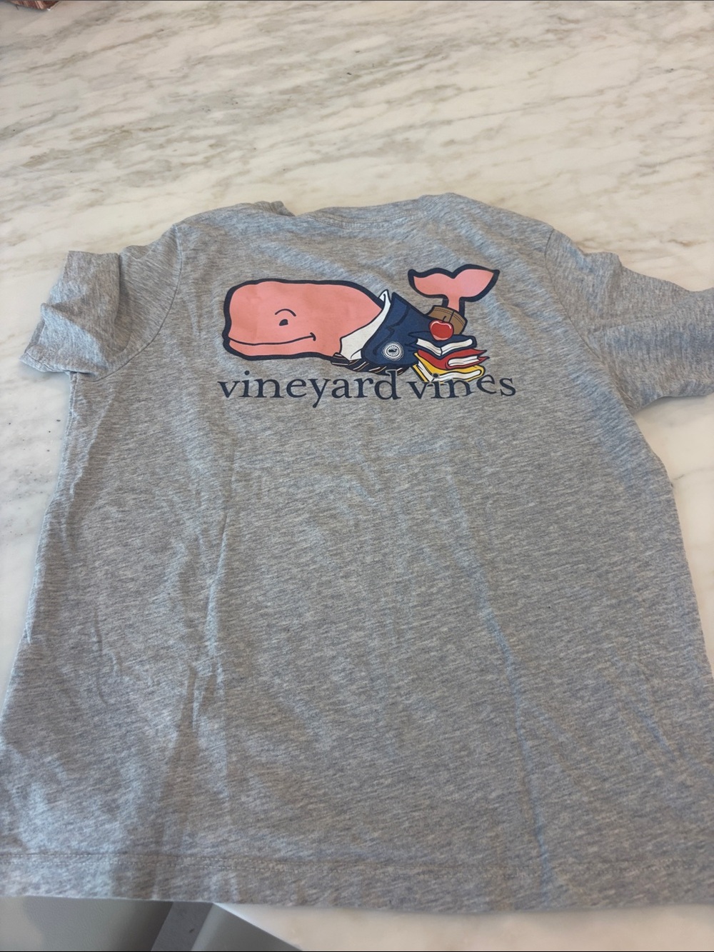 Vineyard Vines Kids back to school Gray Tee